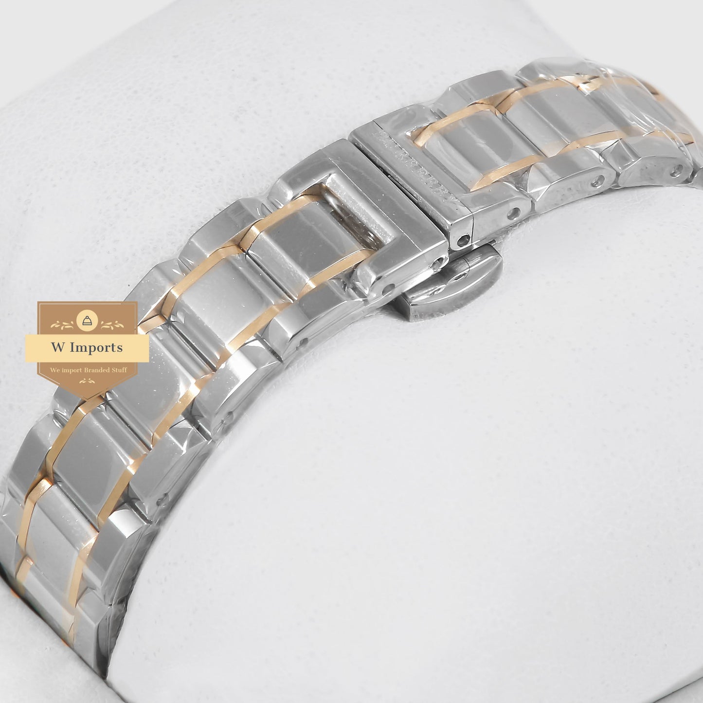 Latest Collection Two Tone Yellow Gold With White Dial Ladies Watch