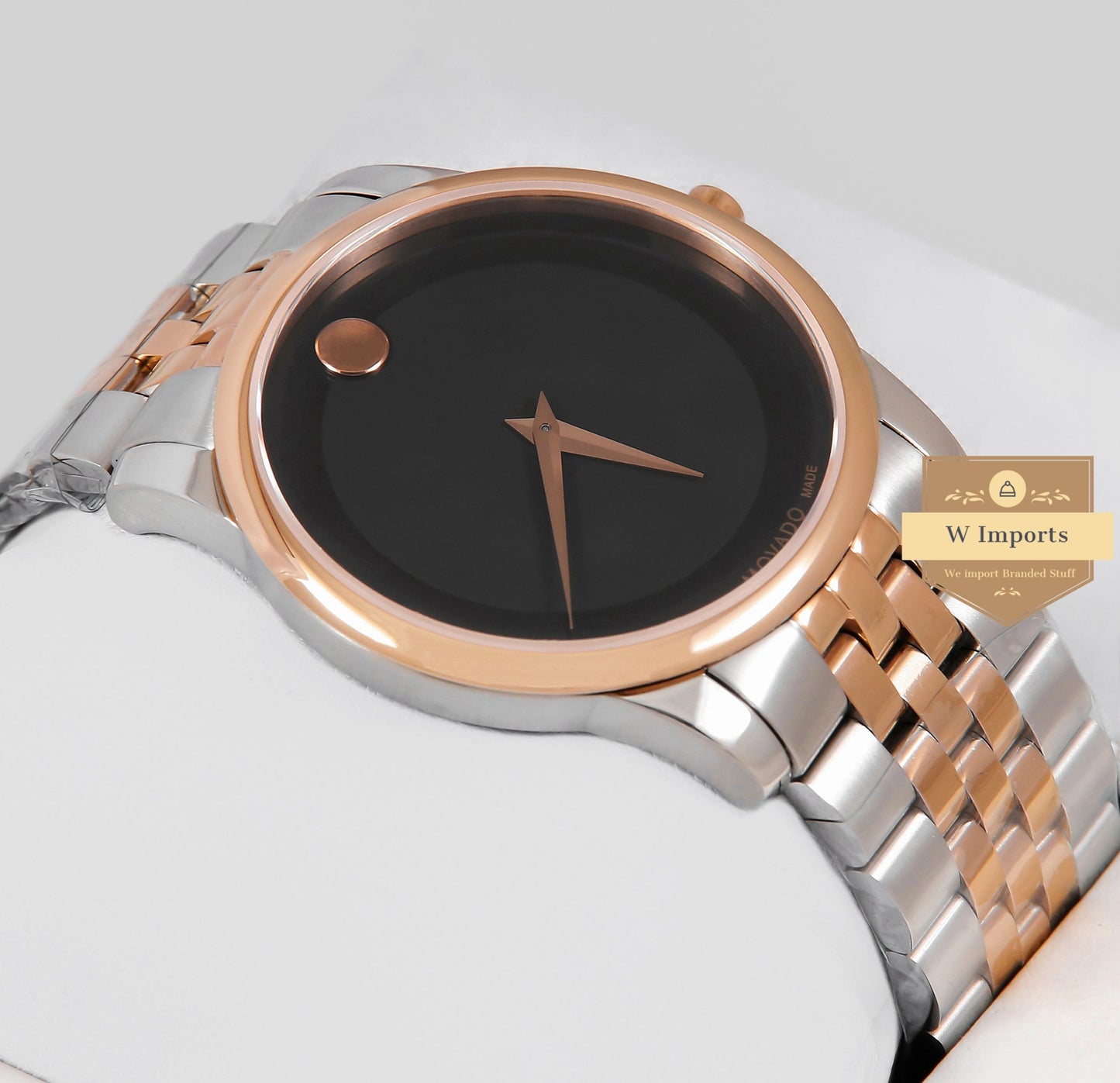 Latest Collection Two Tone Rose Gold With Black Dial