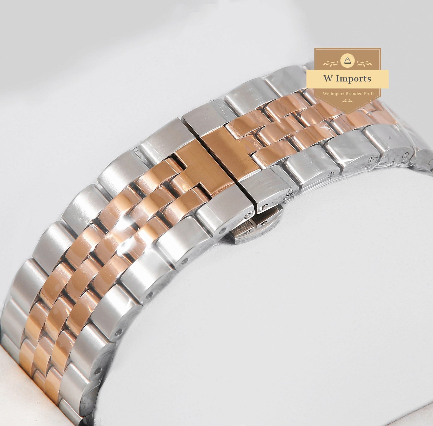 Latest Collection Two Tone Rose Gold With Black Dial