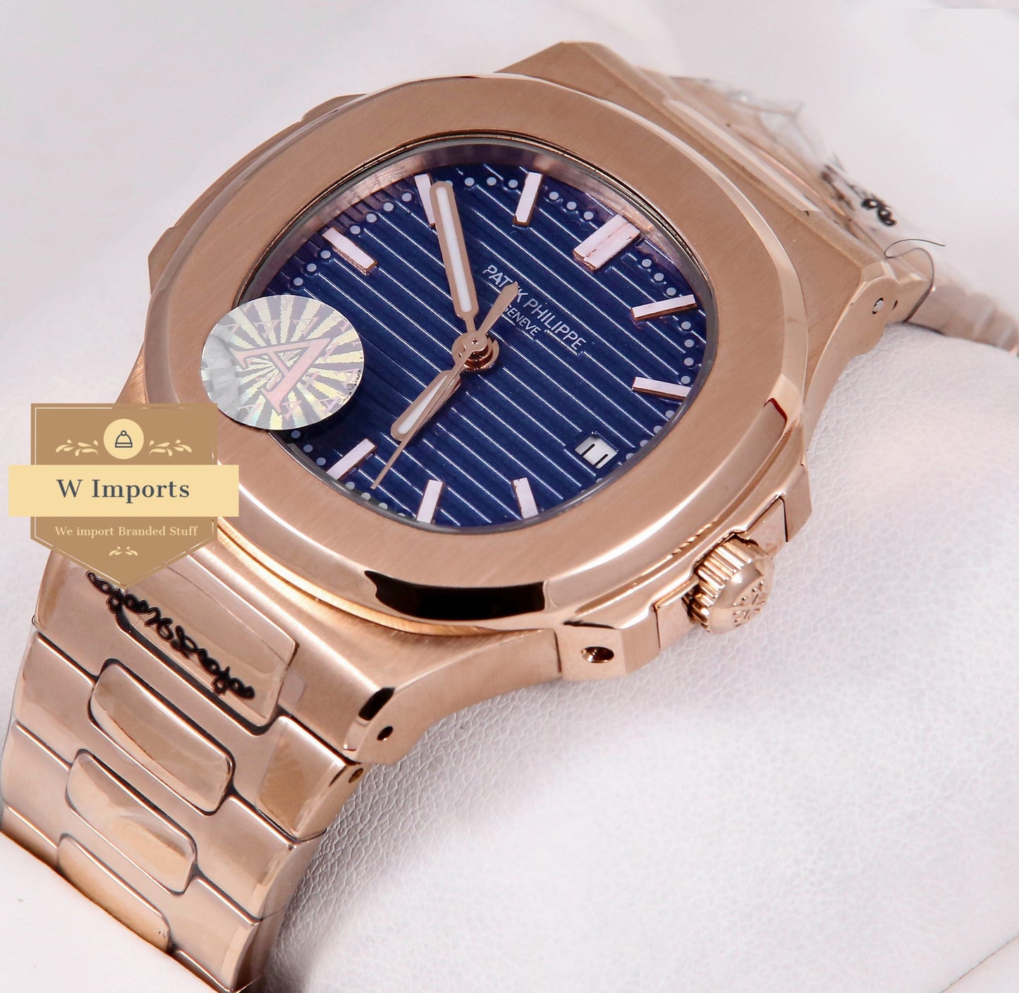 Latest Collection Rose Gold With Blue Dial Quartz Watch