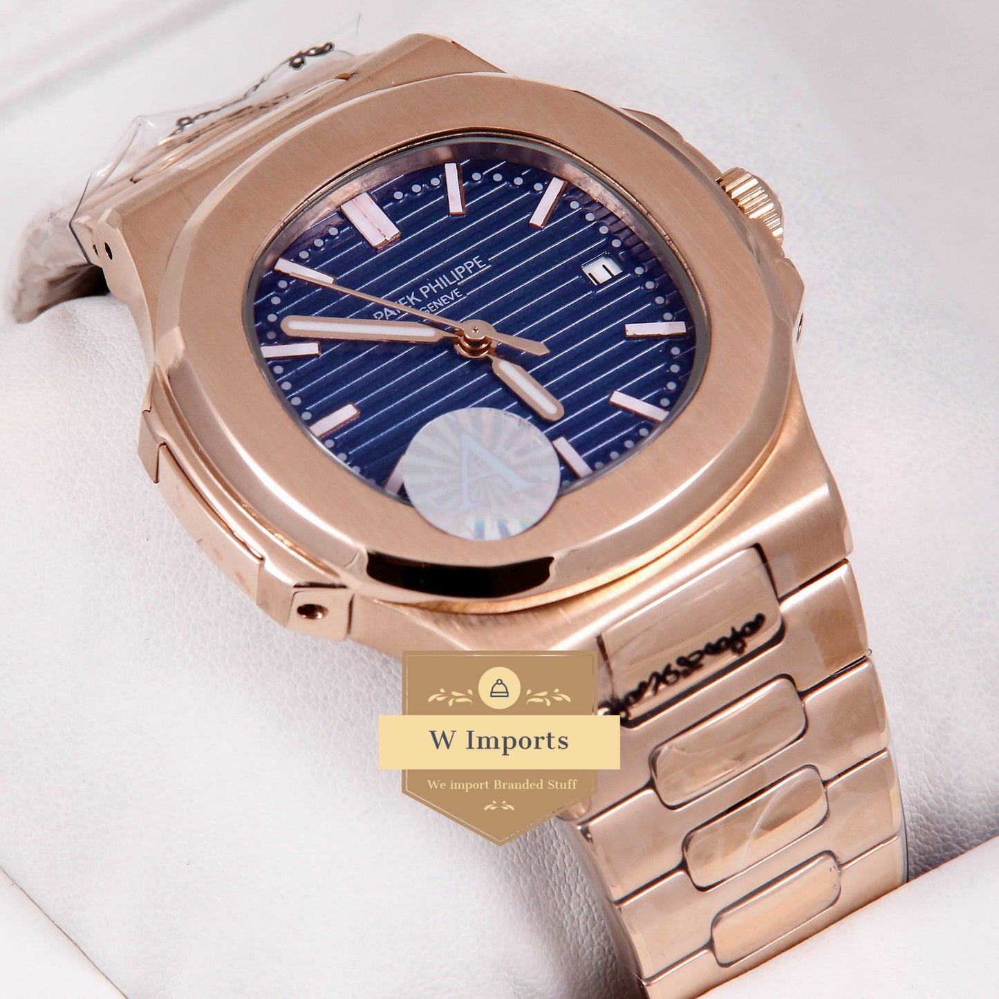 Latest Collection Rose Gold With Blue Dial Quartz Watch
