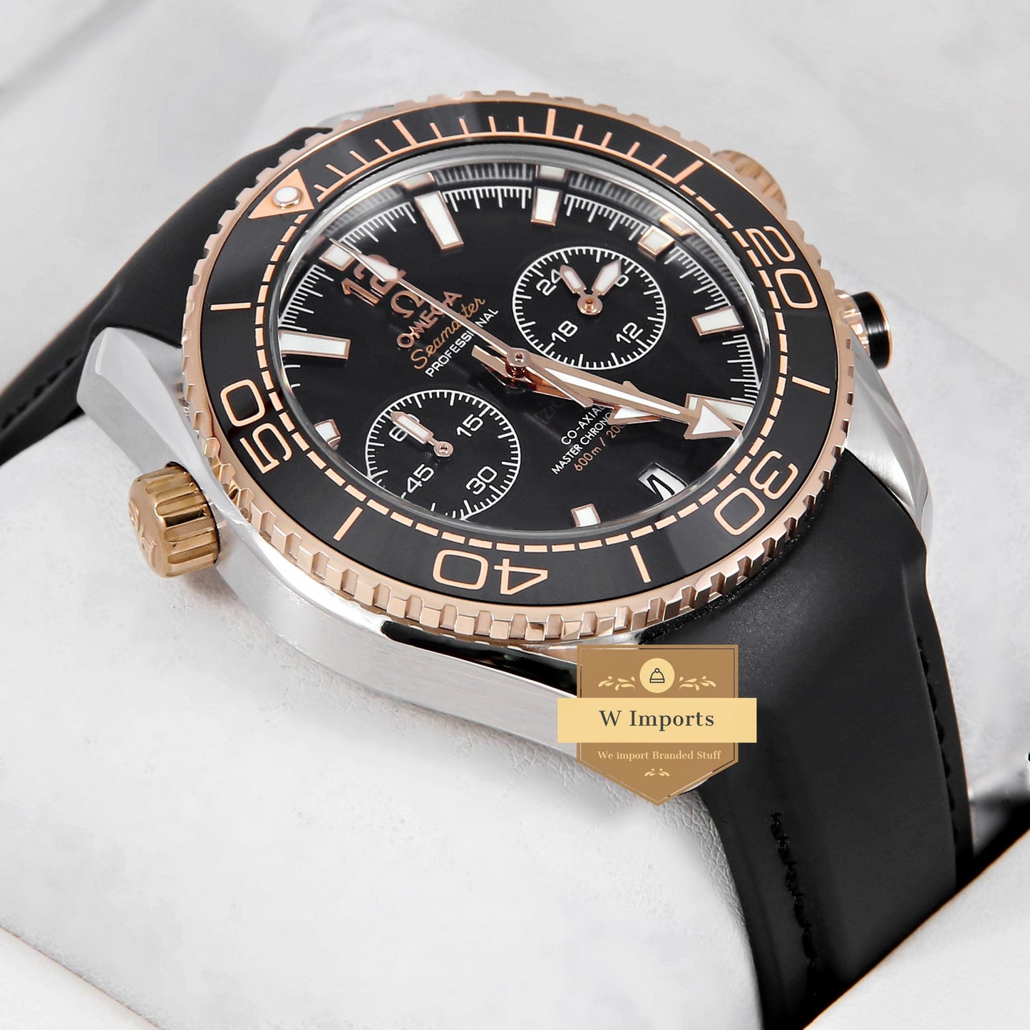 Latest Collection Chronograph Silver Case With Black Dial & Strap