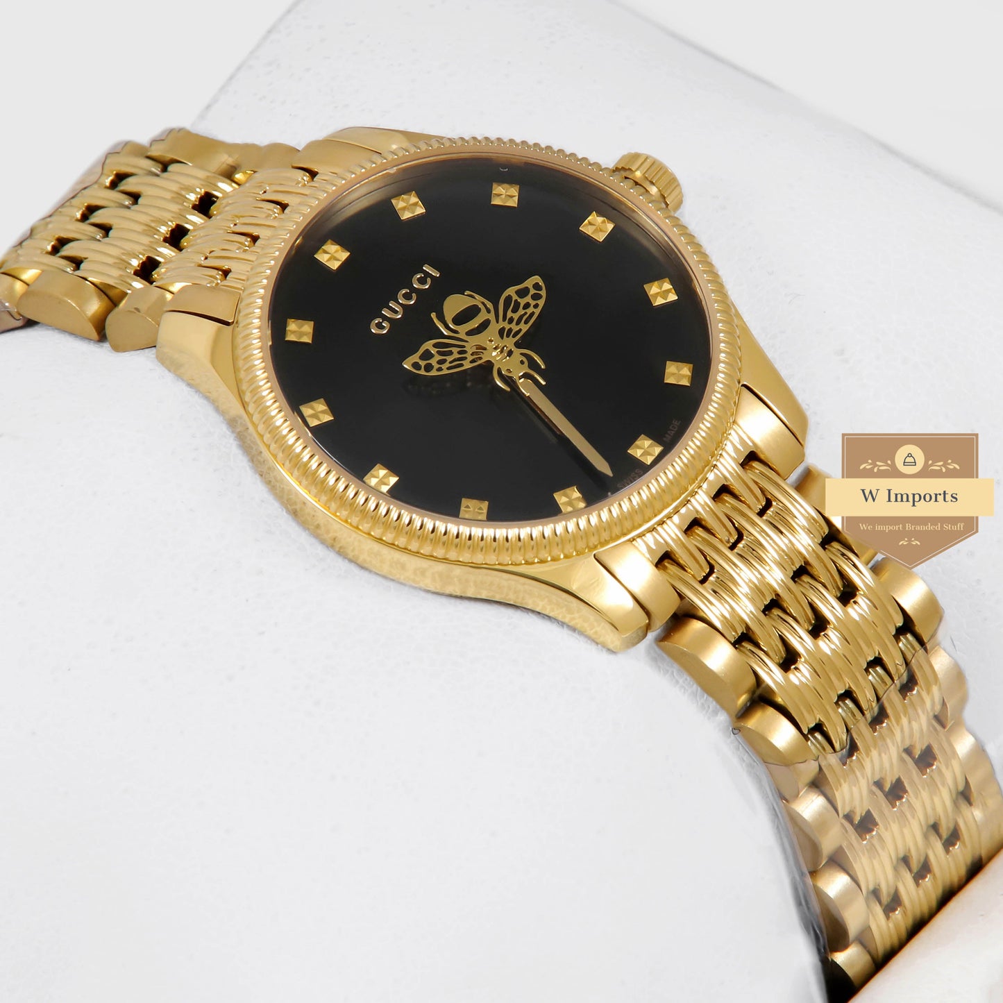 Latest Collection Bee Yellow Gold With Black Dial Ladies Watch