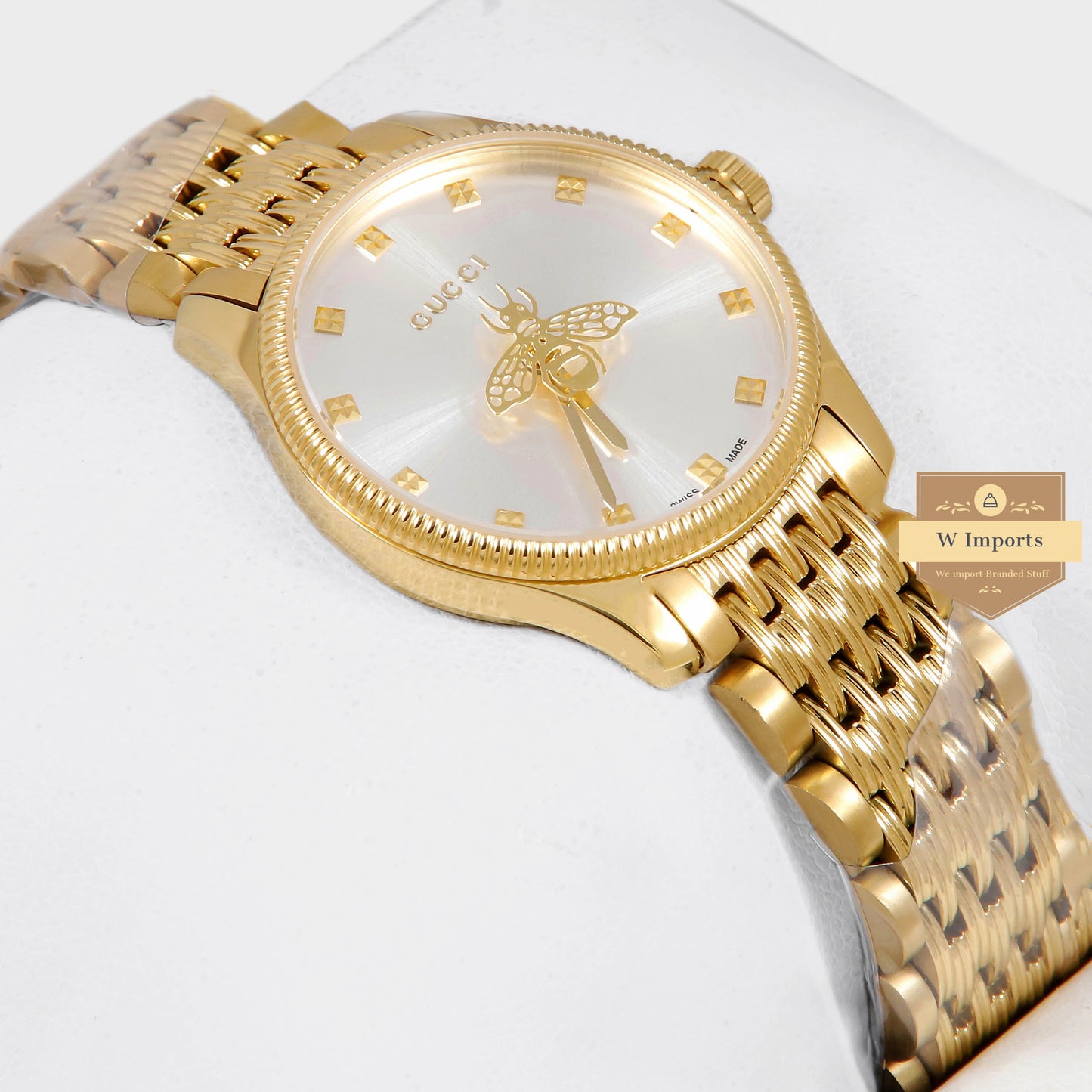 Latest Collection Bee Yellow Gold With White Dial Ladies Watch