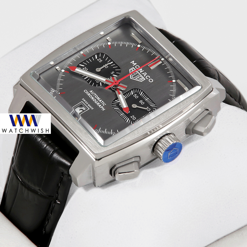 Latest Collection Chronograph Final Edition Silver Case Grey Dial Black Leather Strap