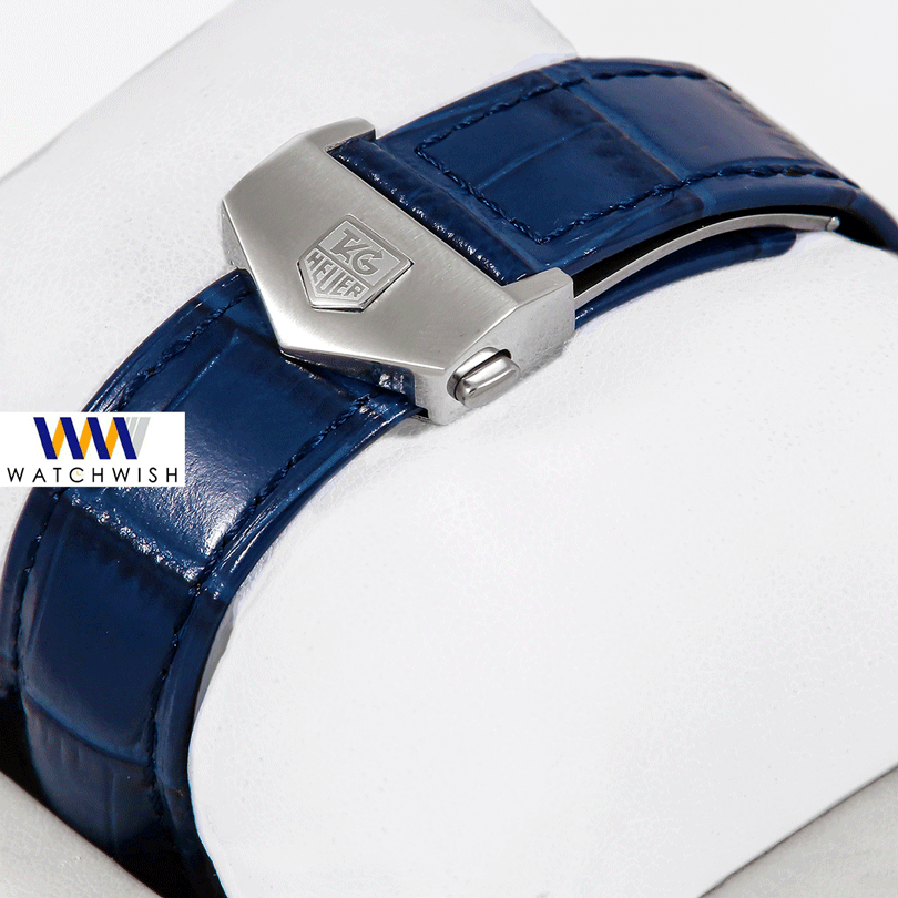 Latest Collection Silver Case With Blue Dial & Leather Strap