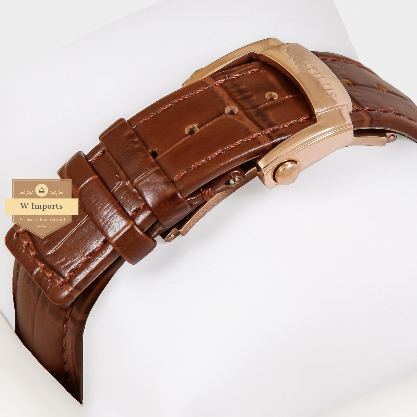 Latest Collection Rose Gold & Silver Case With Brown Dial & Leather Strap