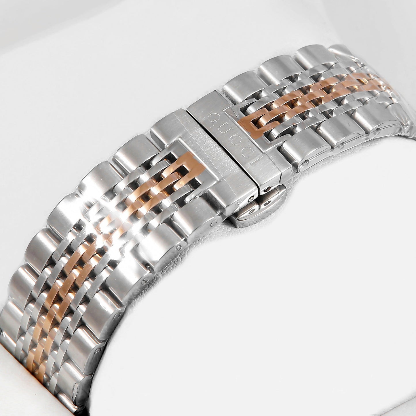 Latest Collection Two Tone Rose Gold With Black Dial & Stone Figure