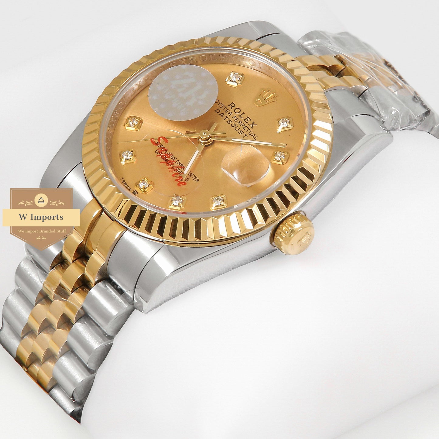 New 36 Two Tone Yellow Gold With Dial Stone Index Zr Factory
