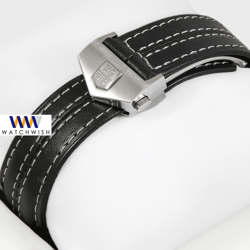 Latest Collection Chronograph Silver Case With Black Dial & Bezel With Black Leather Strap