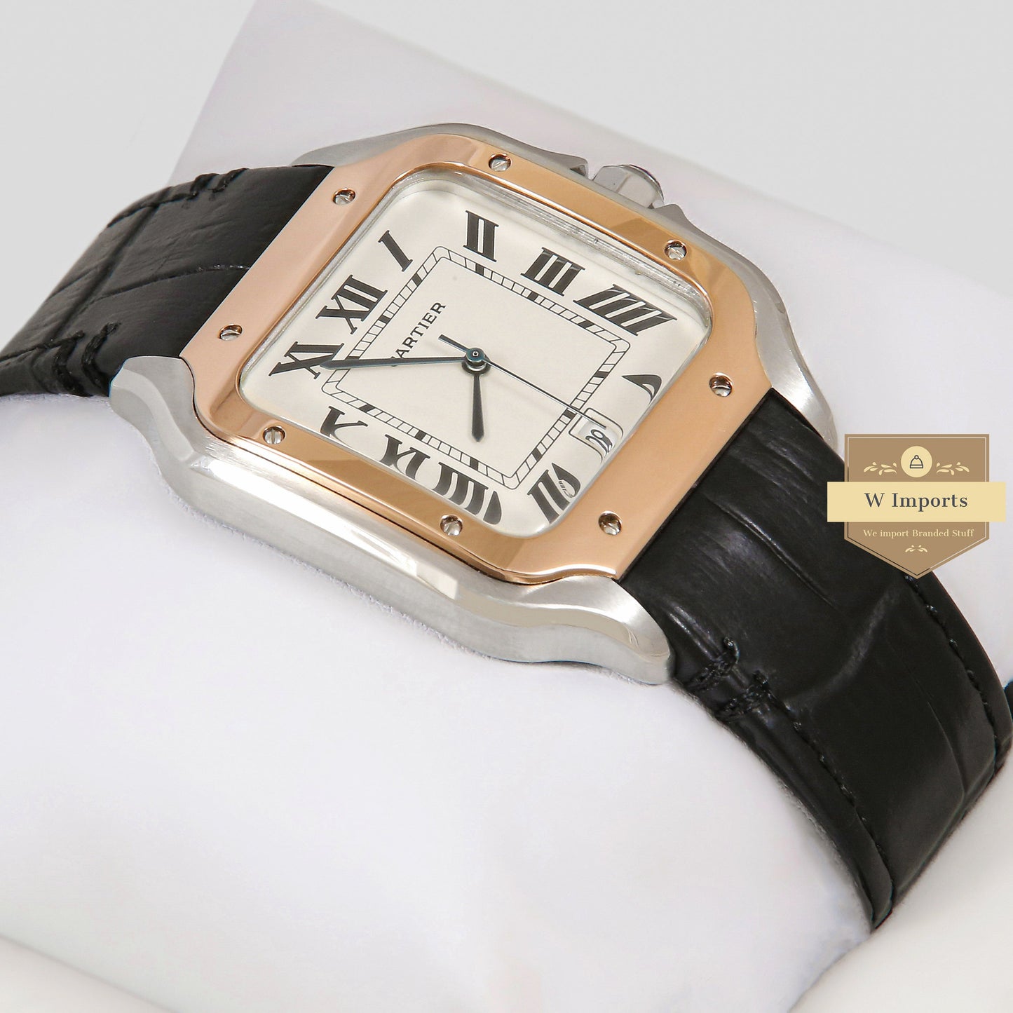 Latest Collection Silver Case With White Dial & Black Leather Strap