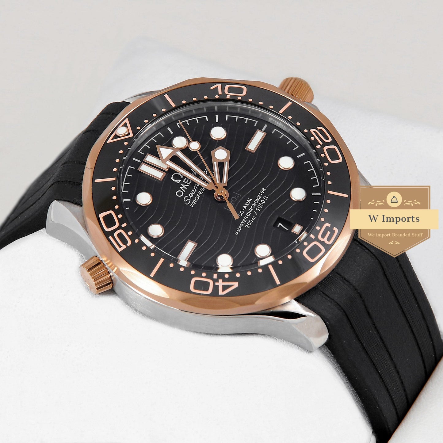 Latest Collection 300m Silver Case With Black Dial & Rubber Strap