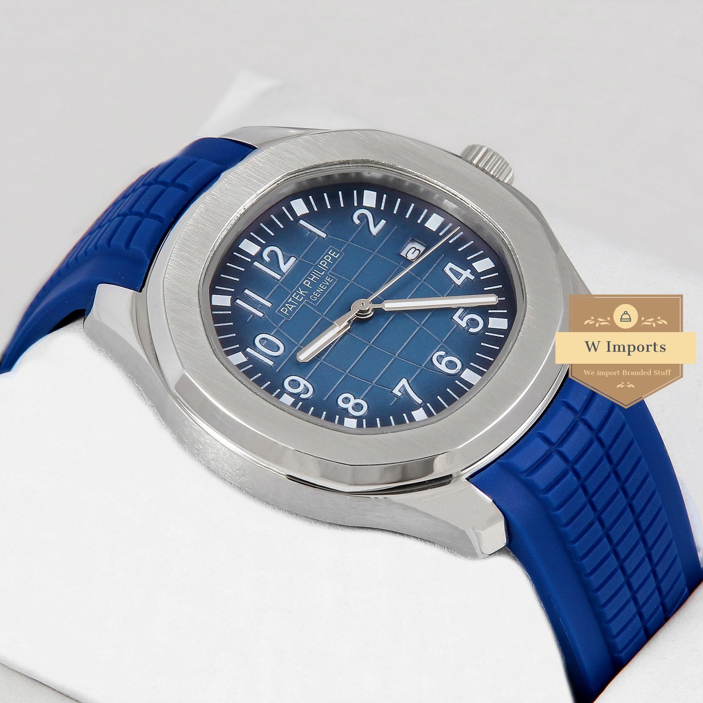 Latest Collection Silver Case With Blue Dial & Rubber Strap