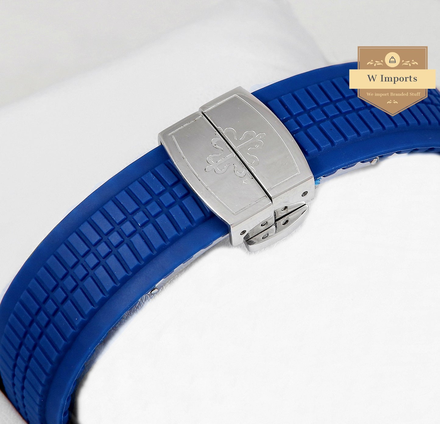 Latest Collection Silver Case With Blue Dial & Rubber Strap