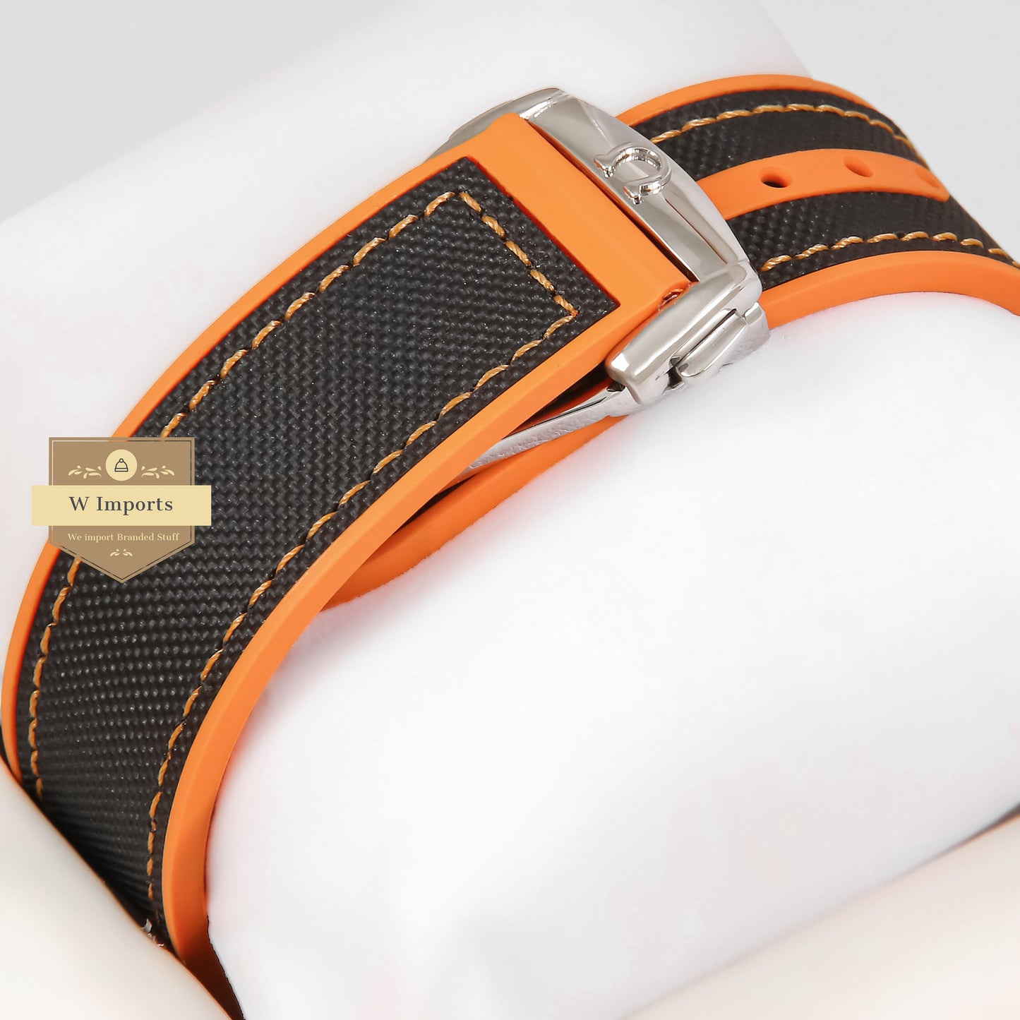 Latest Collection Silver Case With Black Dial & Parachute Strap