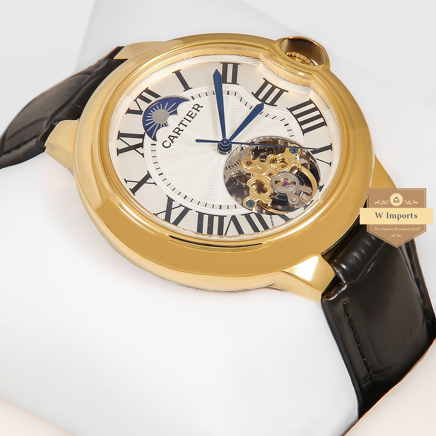 Latest Collection Ballon Bleu Tourbillon Rose Gold Case With Black Leather Strap