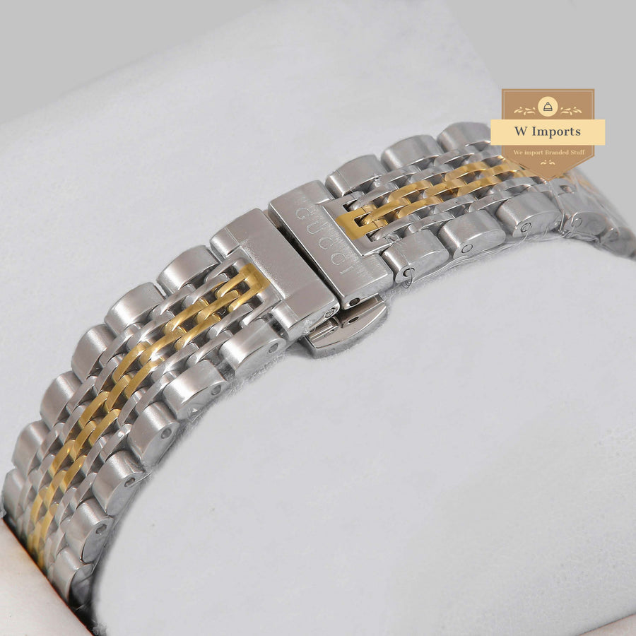 LATEST COLLECTION TWO TONE YELLOW GOLD WITH BLACK DIAL LADIES WATCH