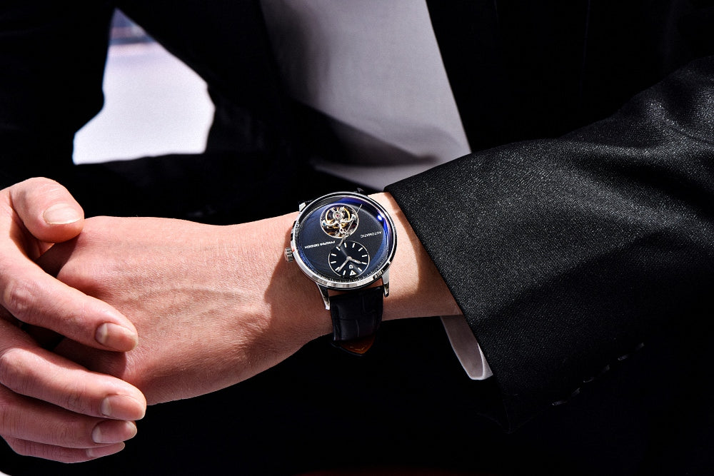 Pagani Design Blue Dial Tourbillon Leather Men's Watch- PD1796