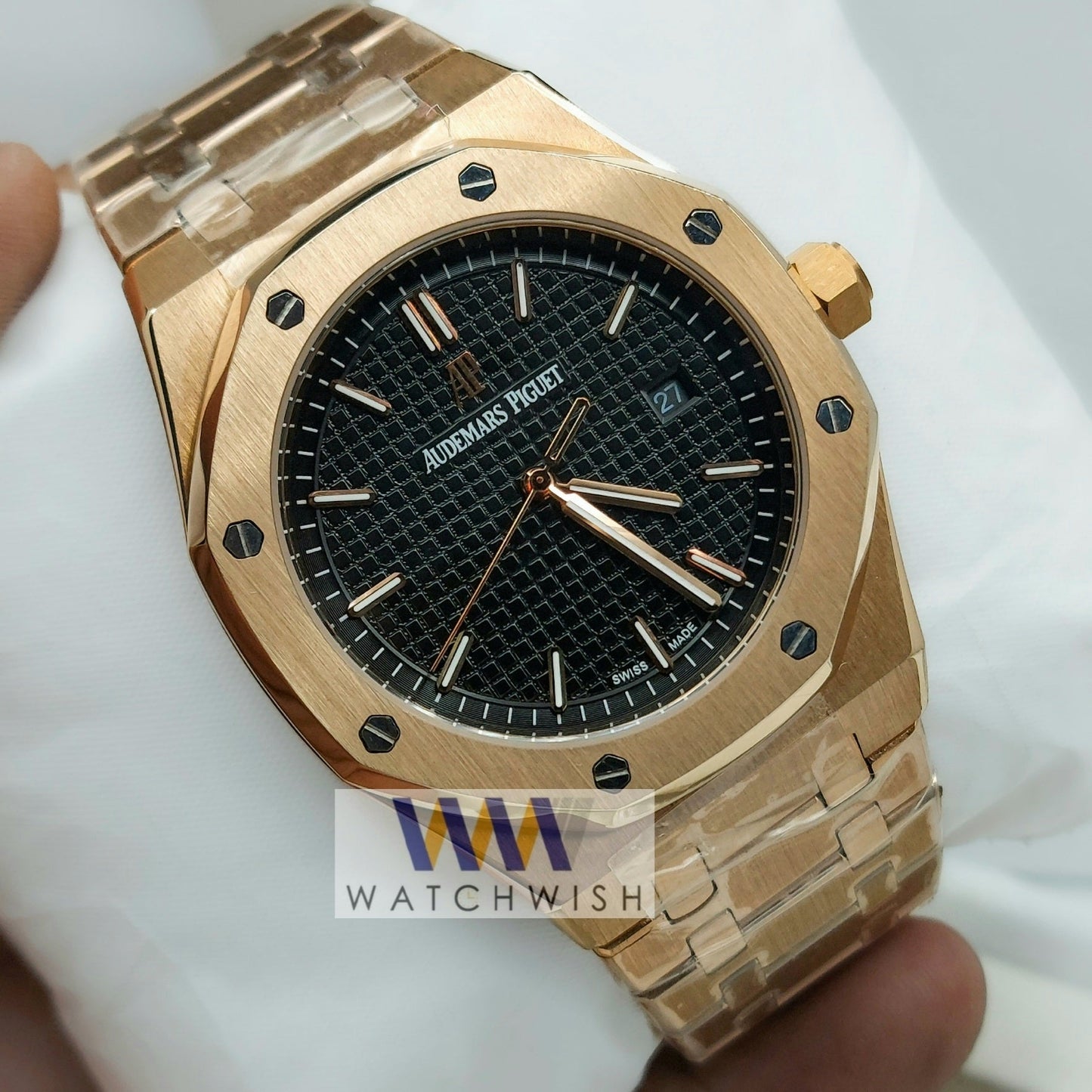 New Collection Rose Gold With Black Dial Watch