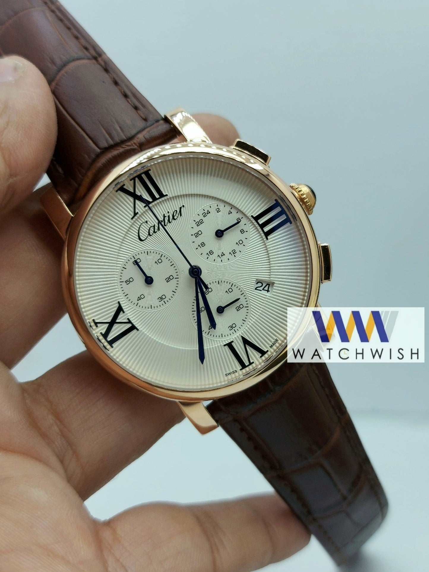 New Collection Rose Gold With White Dial Watch For Men