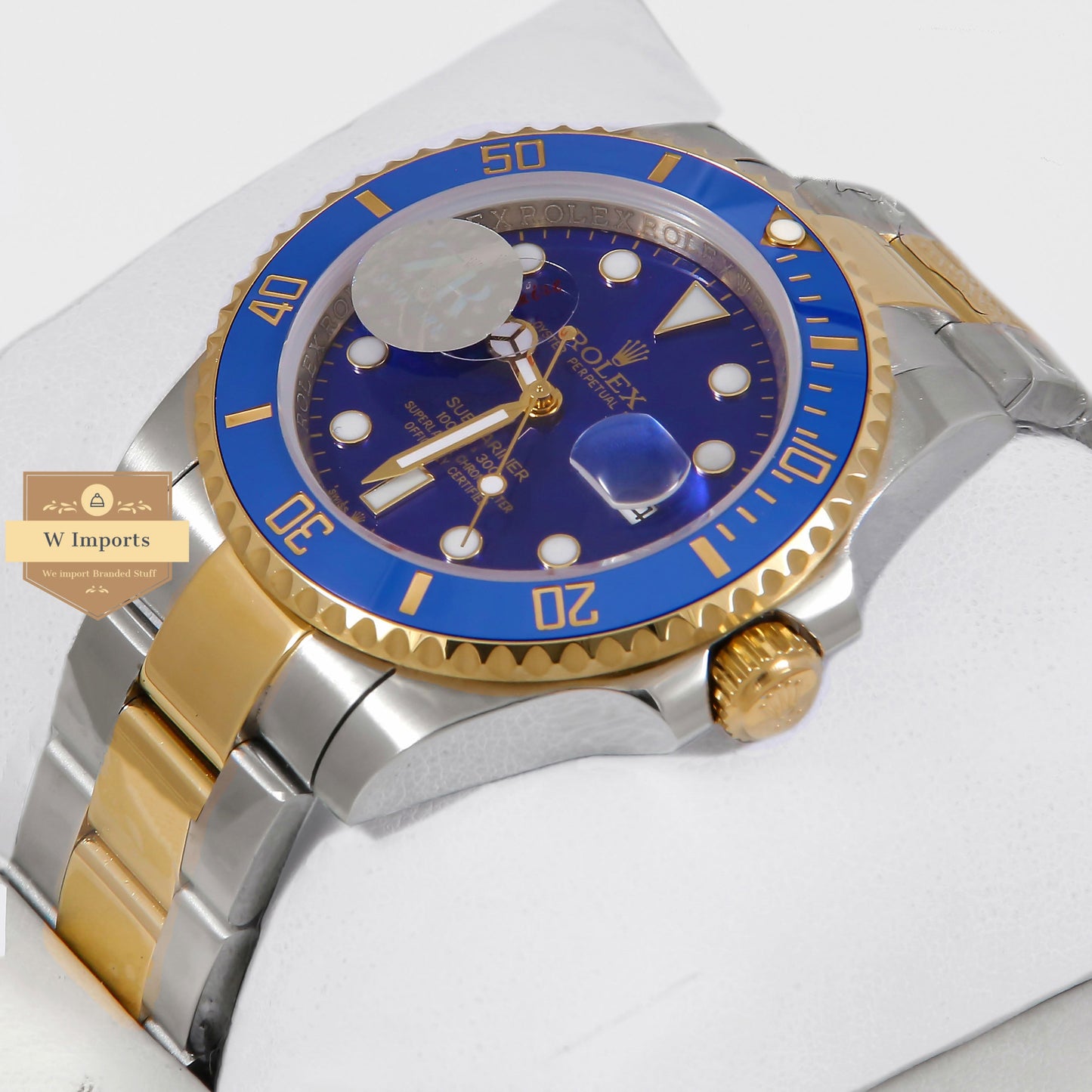 Latest Collection 40 Two Tone Yellow Gold With Blue Dial & Bezel Automatic Watch ZR Factory