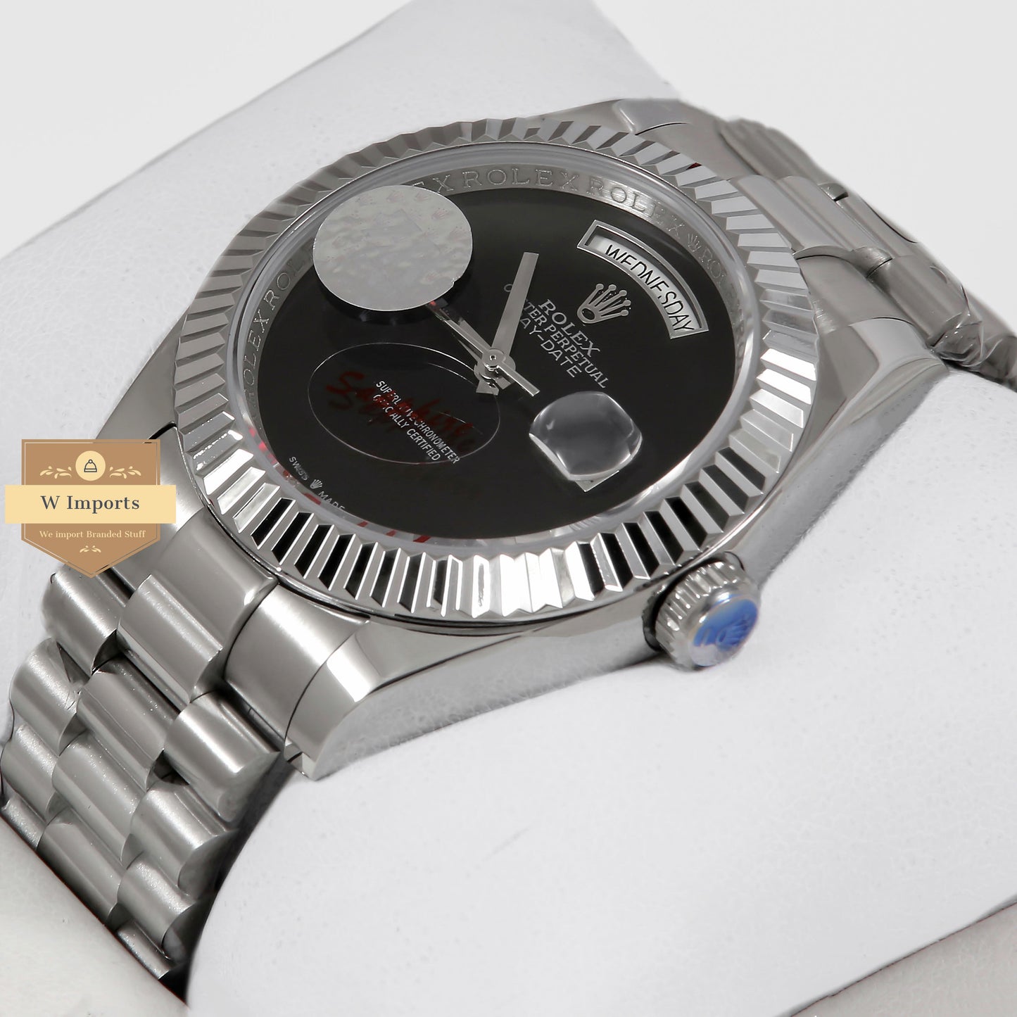 Latest Collection 40 Silver Chain With Black Dial & Fluted Bezel Automatic Watch ZR Factory