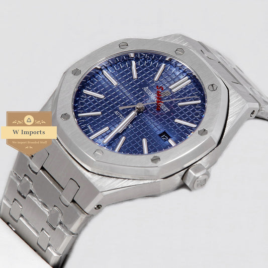 Latest Collection Silver With Blue Dotted Dial Automatic Watch