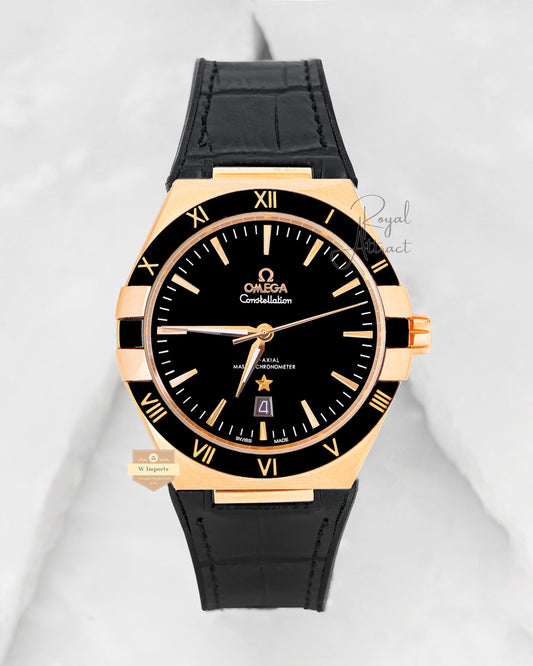 Latest Collection Yellow Gold Case With Black Dial Automatic Watch For Men