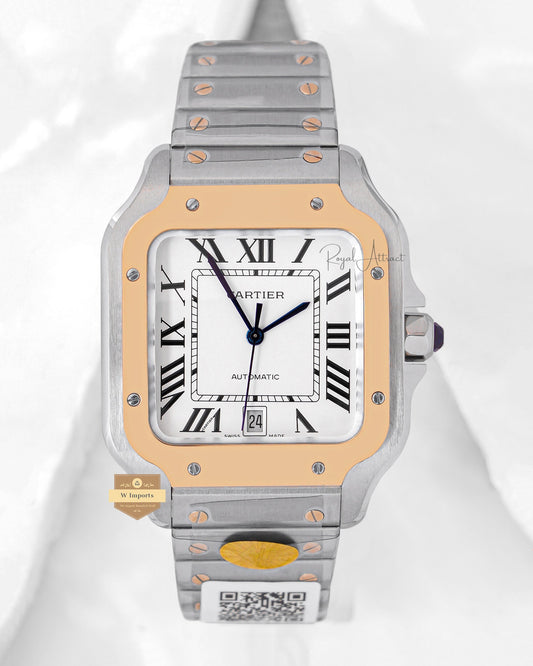 Premium Two Tone Yellow Gold With White Dial Automatic Watch