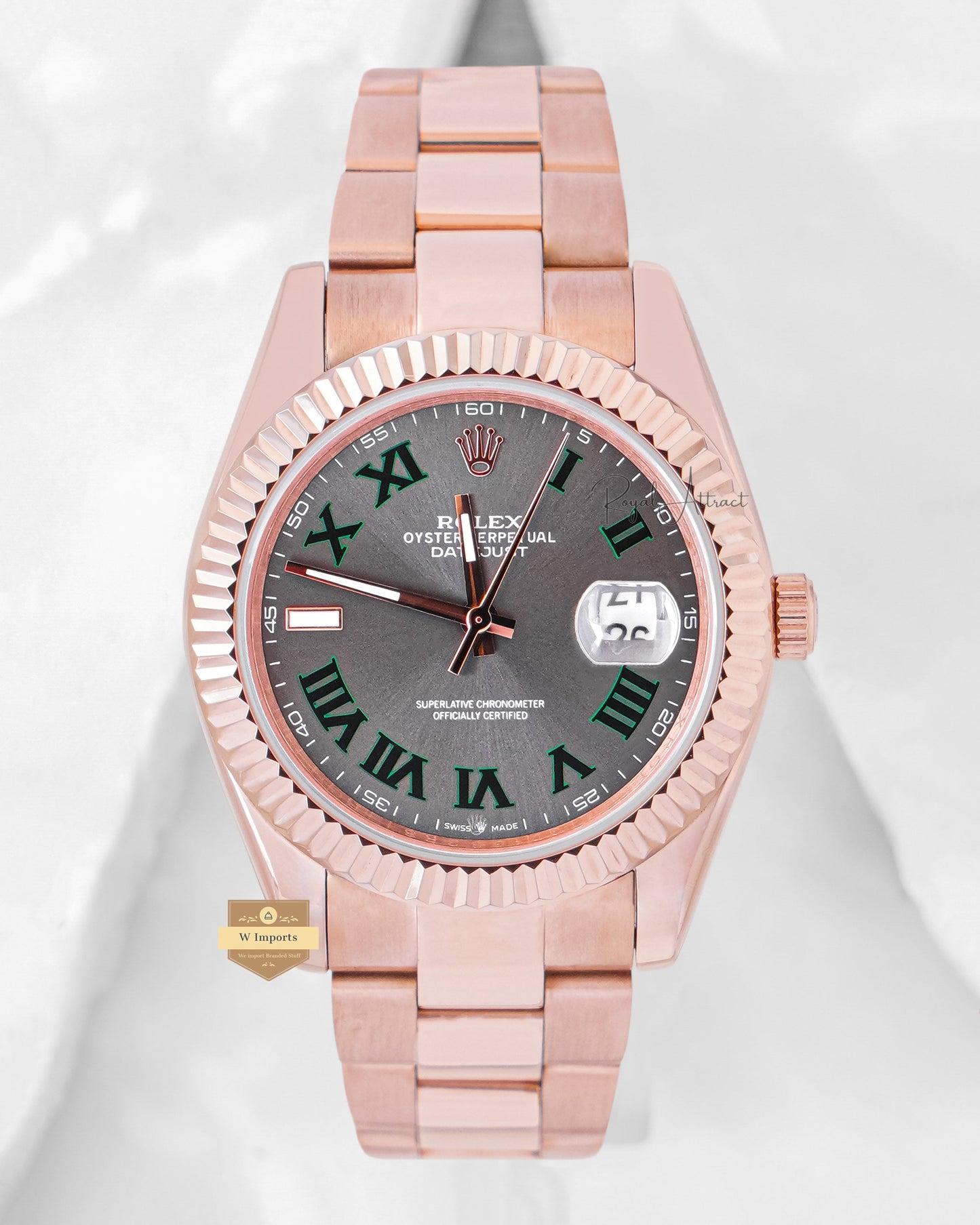 Latest Collection 41  Rose Gold With Gray Dial Automatic Watch Rx Made