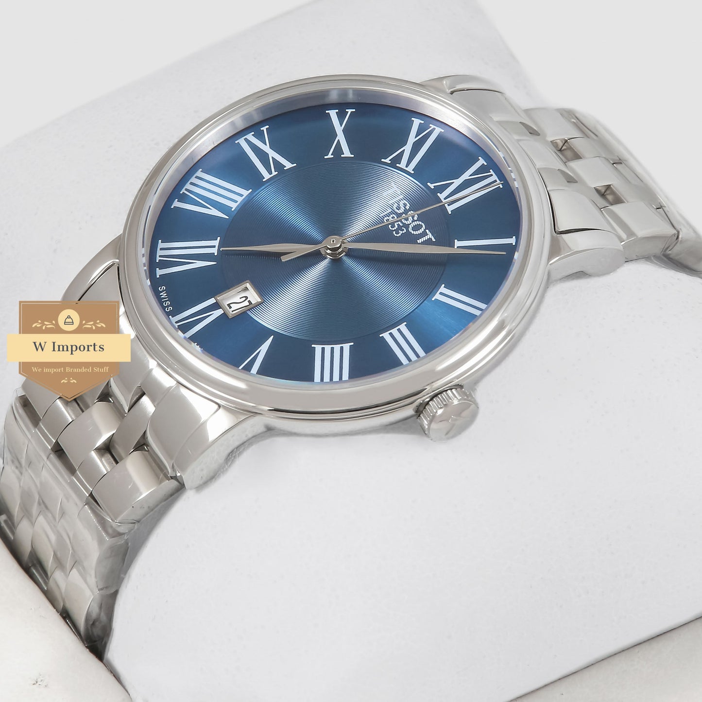 Latest Collection Silver With Blue Dial Chain Watch