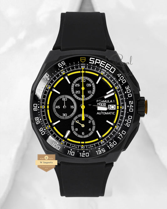 Chronograph All Black Case With Dial And Strap Watch For Men