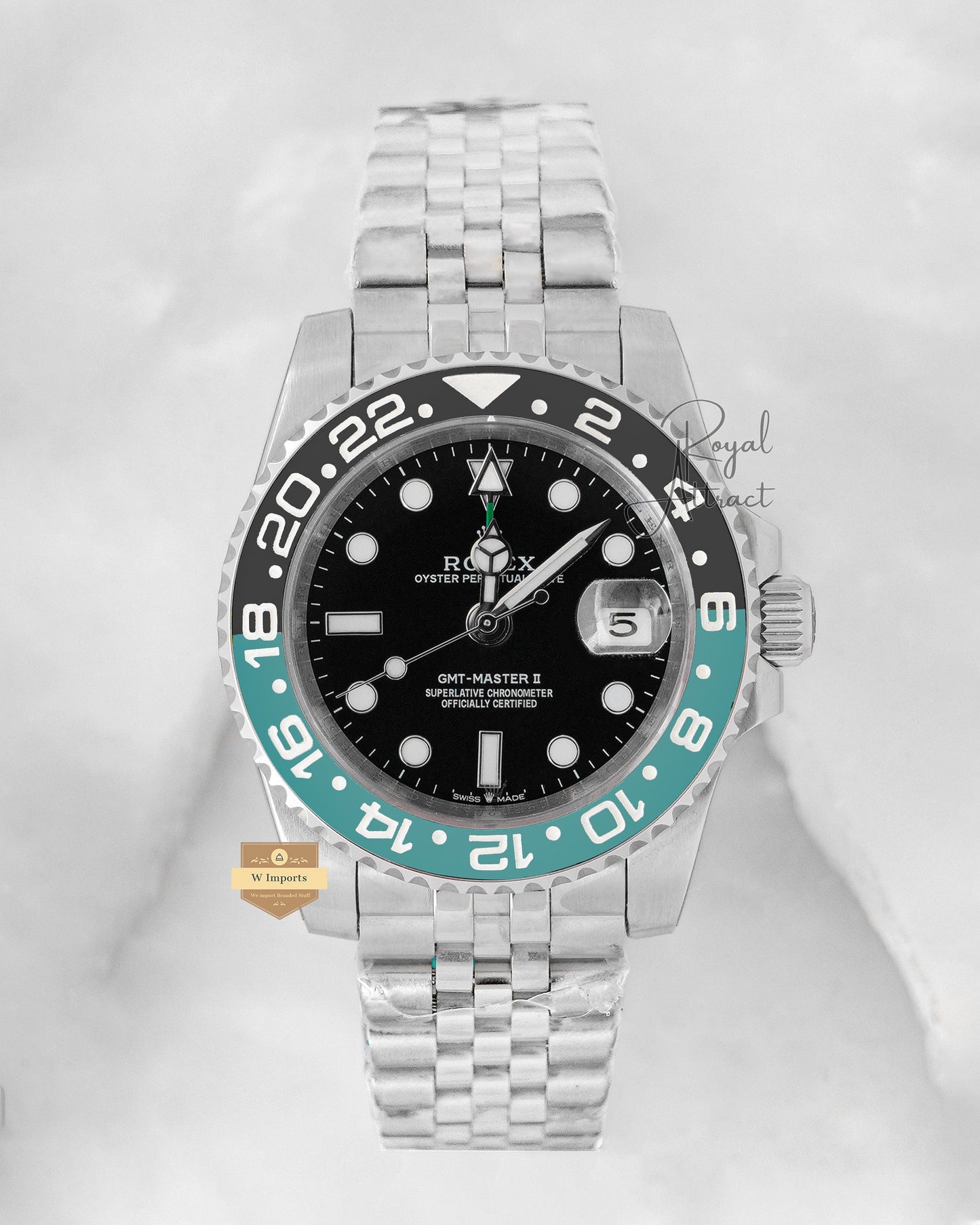 Latest Collection Gmt 40 Silver With Black Dial Green Bezel V3 Made