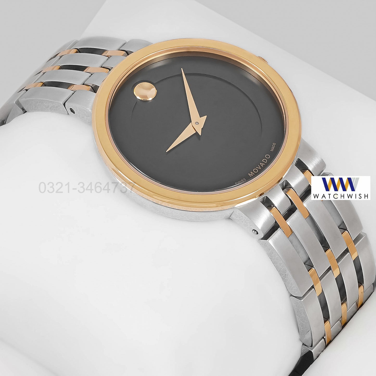 LATEST COLLECTION TWO TONE YELLOW GOLD WITH BLACK DIAL LADIES WATCH