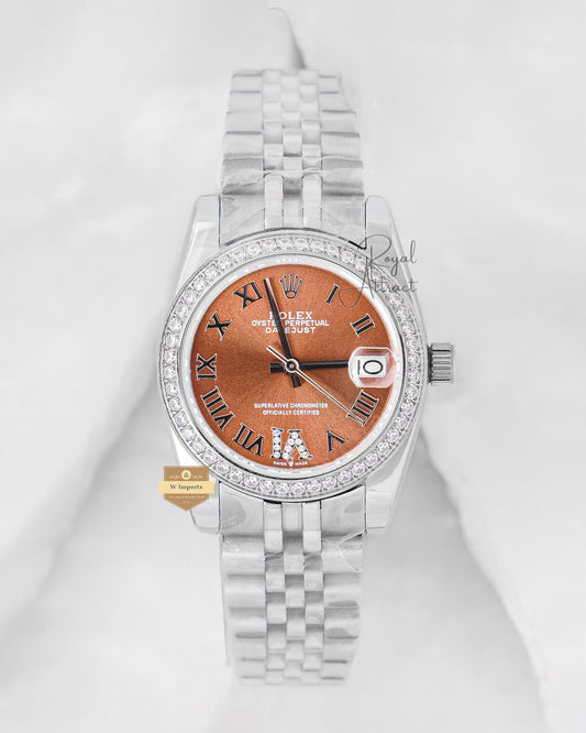 Latest Ladies Collection 31 Silver With Orange Dial Automatic Watch ZR Factory