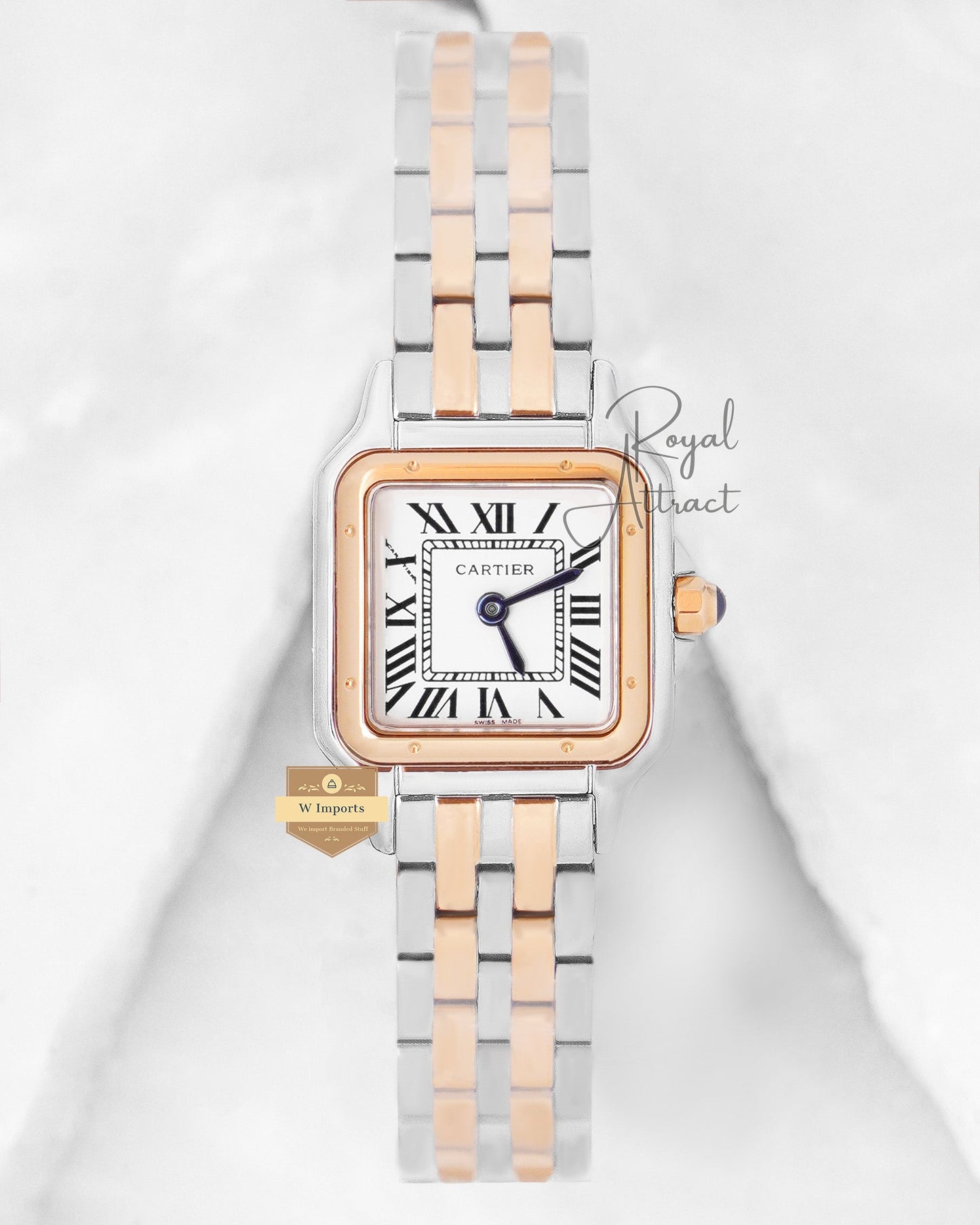 Latest Collection  Two Tone Rose Gold With White Dial Ladies Watch