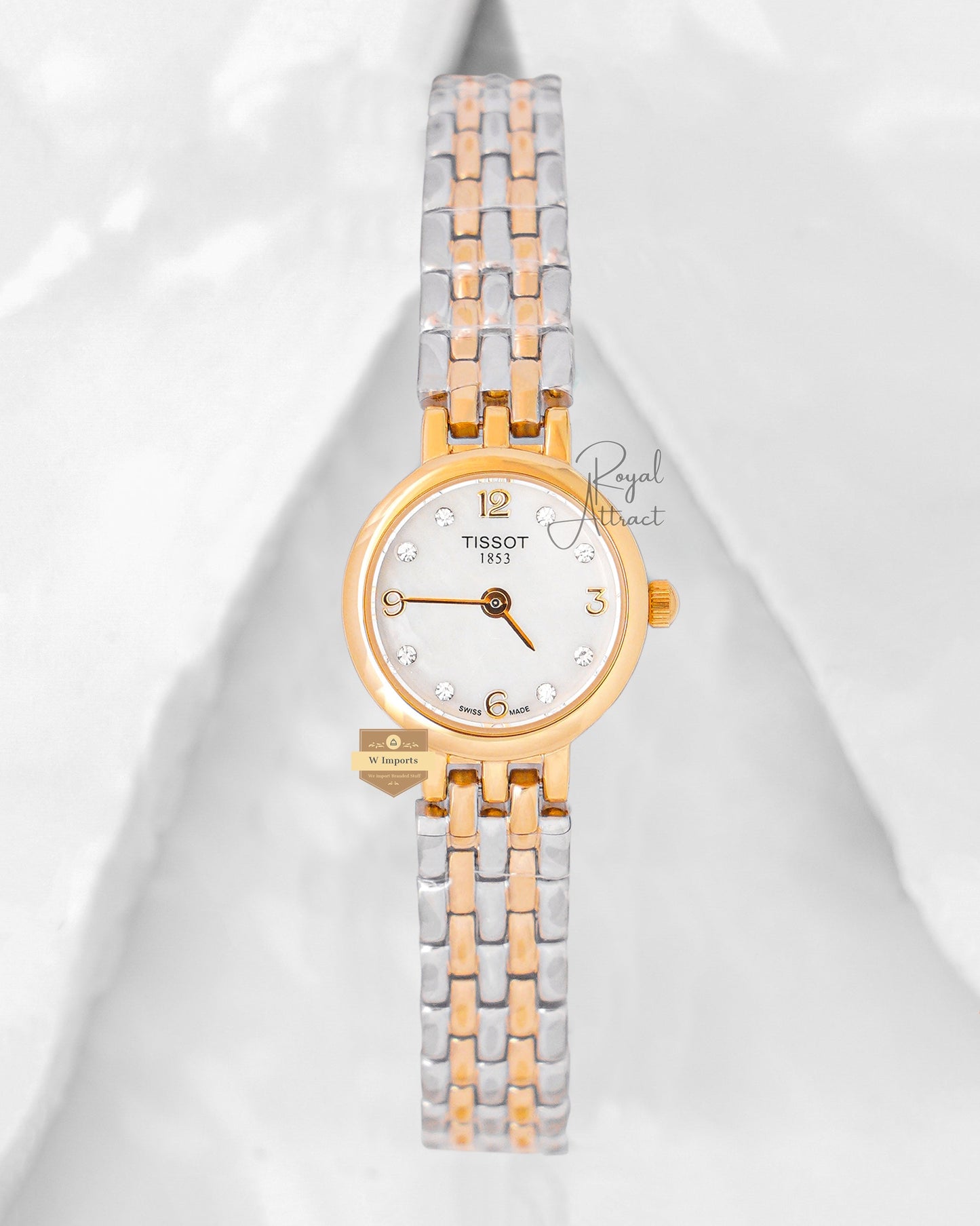 Latest Collection Two tone Yellow Gold With Silver Dial Ladies Small Size Watch