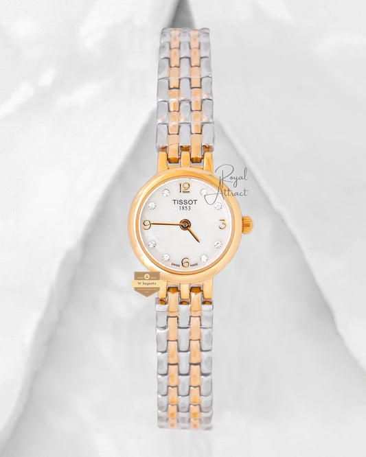 Latest Collection Two tone Yellow Gold With Silver Dial Ladies Small Size Watch