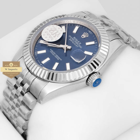 Latest Collection 41 Silver With Blue Dial Automatic Watch ZR Factory