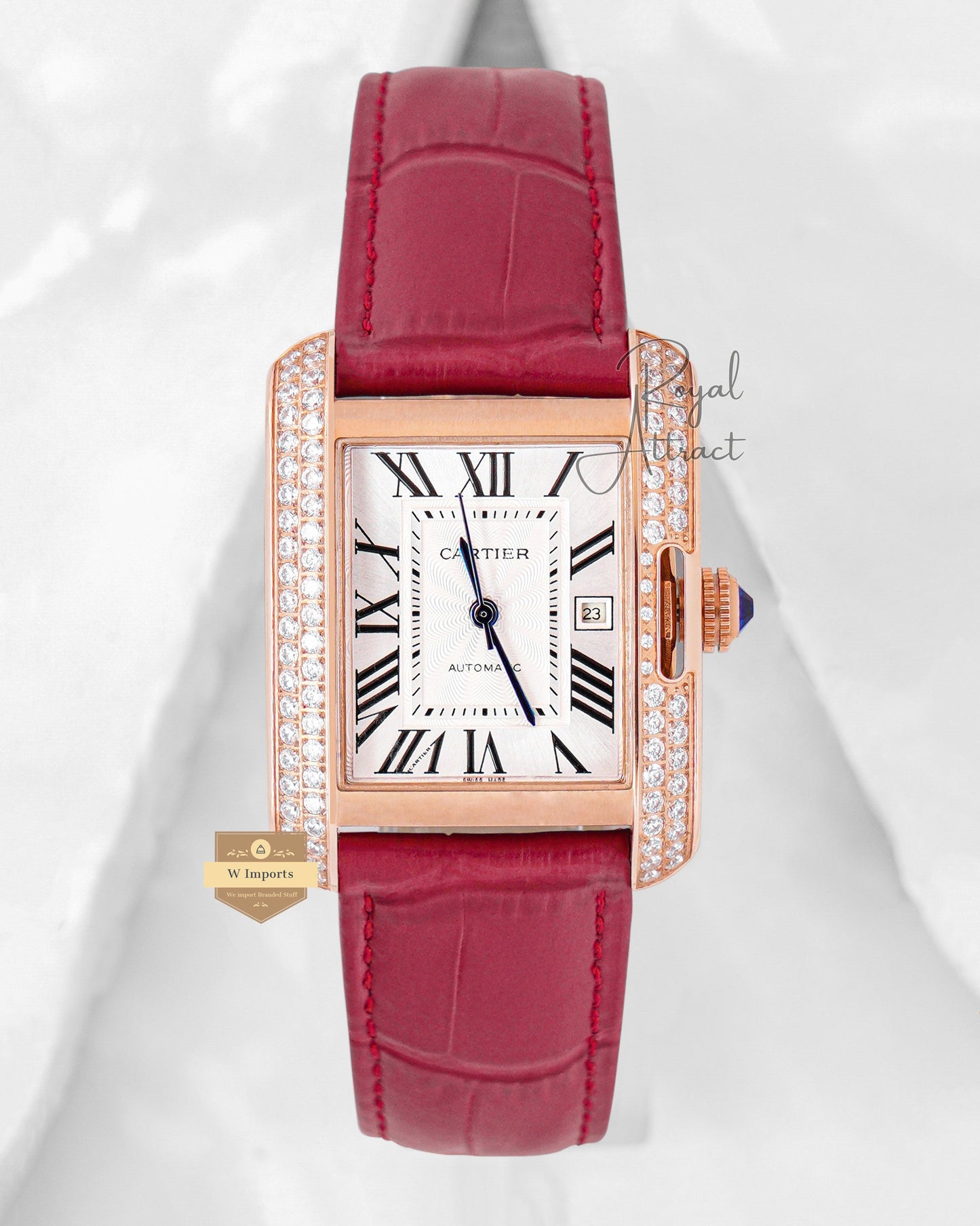 Latest Collection Rose Gold Case With White Dial Automatic Ladies Watch