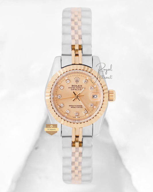 Latest Ladies Collection 28 Two Tone Yellow Gold With Dial Automatic Watch Zr Factory