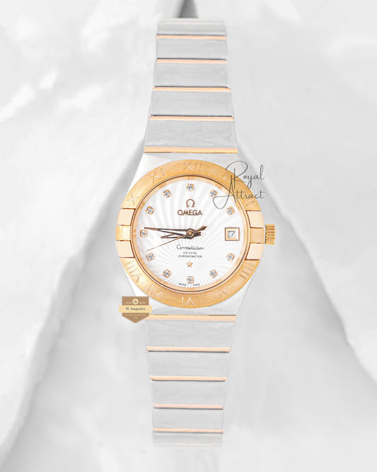 Latest Collection Two Tone Yellow Gold With White Dial Automatic Ladies Watch