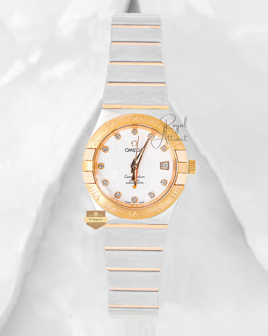 Latest Collection Two Tone Yellow Gold With White Dial Automatic Ladies Watch
