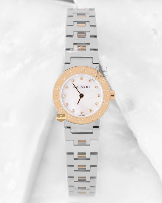 Latest Collection Two Tone Yellow Gold With Mother Of Pearl Dial Ladies Watch