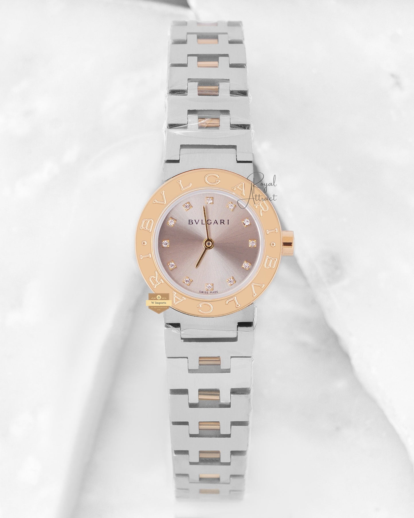 Latest Collection Two Tone Yellow Gold With Peach Dial Ladies Watch