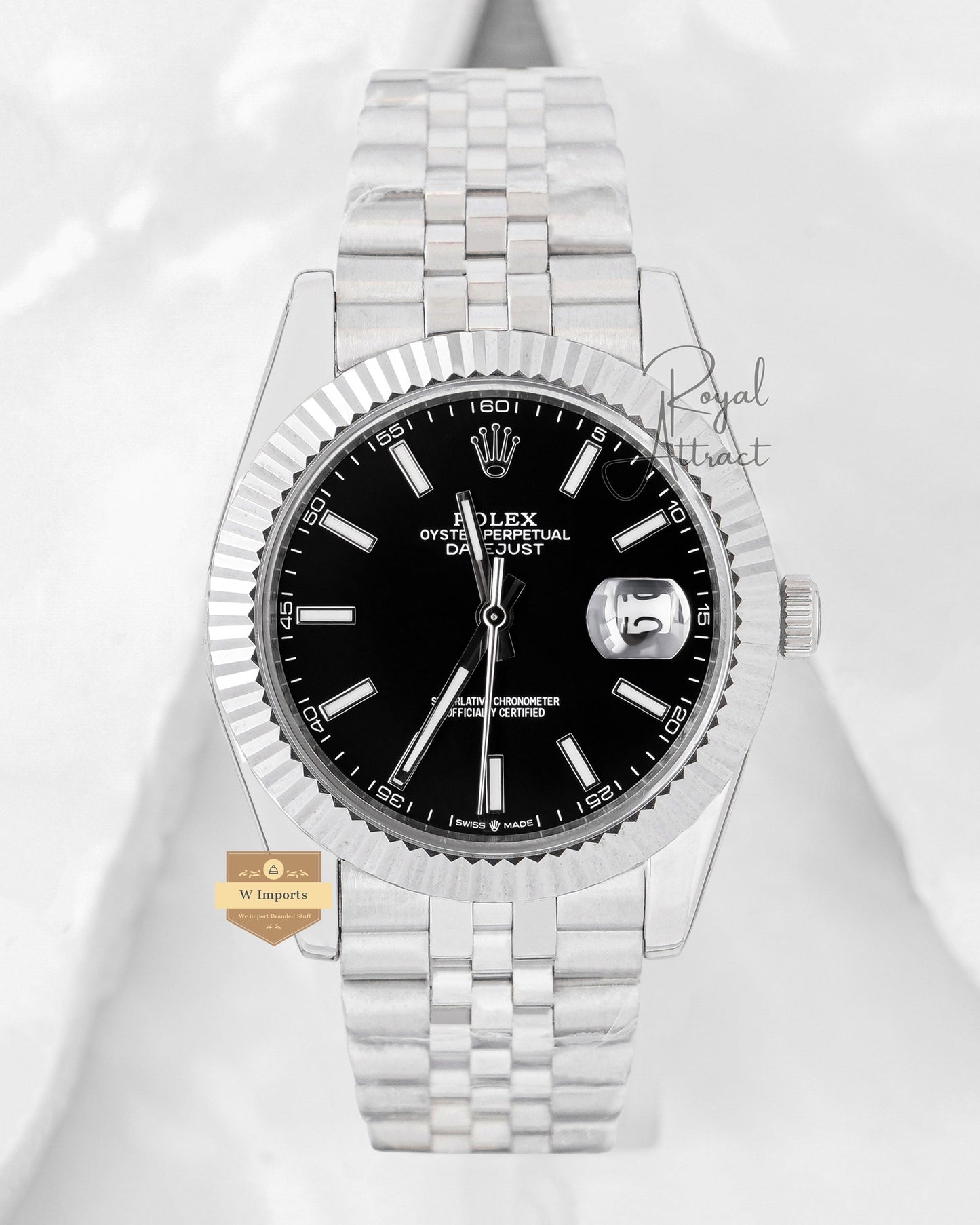 Latest Collection 41 Silver With Black Dial Automatic Watch V3 Made