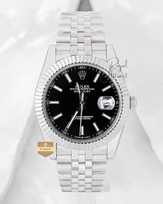 Latest Collection 41 Silver With Black Dial Automatic Watch V3 Made