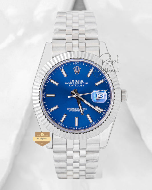 Latest Collection 41 Silver With Blue Dial Automatic Watch V3 Made