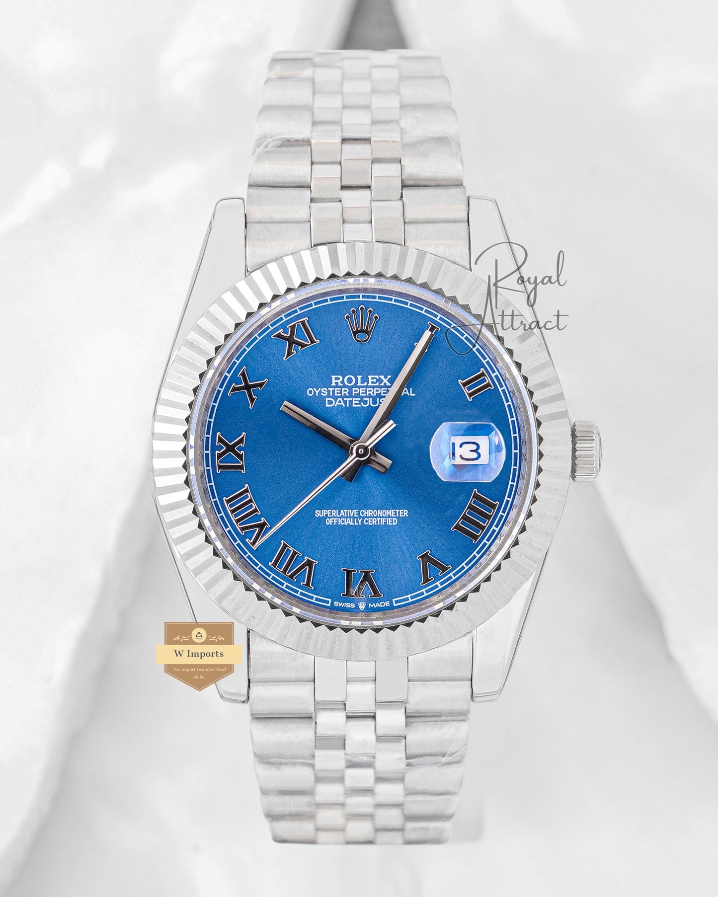 New Collection 40mm Silver With Green Dial Roman Figure V3 Made