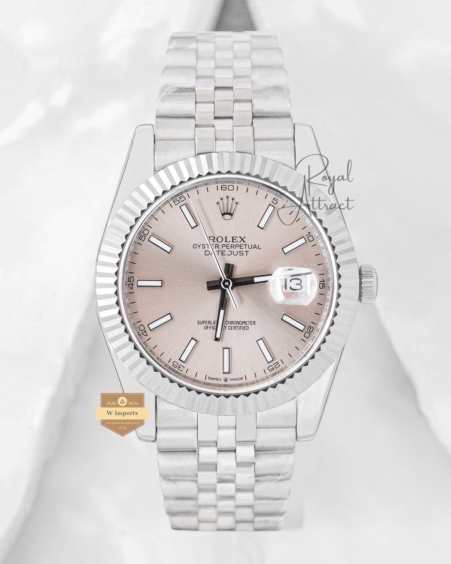 Latest Collection 41 Silver With Gray Dial Automatic Watch V3 Made